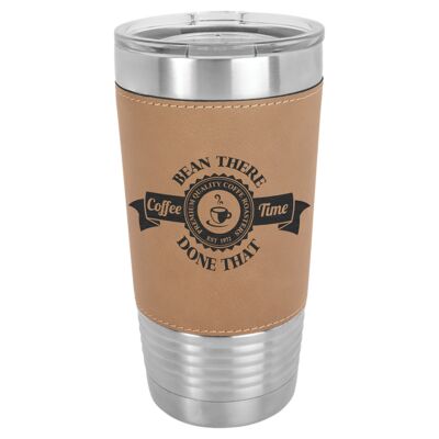 Laser Etched 20 oz. Stainless Steel Leatherette Tumbler w/Clear Lid LWCLTM5201 20 oz. Stainless Steel Leatherette Tumbler w/Clear Lid Thumbnail