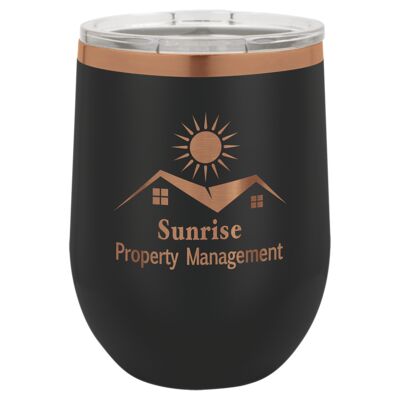 Laser Etched ION ROSE GOLD 12 oz. Stainless Steel Stemless Wine Tumbler w/Lid LWCLTM890 ION ROSE GOLD 12 oz. Stainless Steel Stemless Wine Tumbler w/Lid Thumbnail