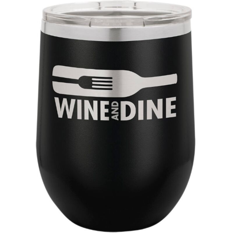 12 oz. Stainless Steel Stemless Wine Tumbler w/Lid Thumbnail